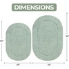 Superior Non-Slip 2 Piece Bath Rug Set, Ultra Plush, Soft, and Absorbent 100% Combed Cotton Pile – Traditional Oval Bath Mat Set, Forest Green(Sage)