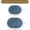 Superior Non-Slip 2 Piece Bath Rug Set, Ultra Plush, Soft, and Absorbent 100% Combed Cotton Pile – Traditional Oval Bath Mat Set, Forest Green(Sapphire – Oval)