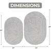 Superior Non-Slip 2 Piece Bath Rug Set, Ultra Plush, Soft, and Absorbent 100% Combed Cotton Pile – Traditional Oval Bath Mat Set, Forest Green(Silver – Oval)