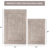 Superior Non-Slip 2 Piece Bath Rug Set, Ultra Plush, Soft, and Absorbent 100% Combed Cotton Pile – Traditional Oval Bath Mat Set, Forest Green(Stone)