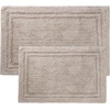 Superior Non-Slip 2 Piece Bath Rug Set, Ultra Plush, Soft, and Absorbent 100% Combed Cotton Pile – Traditional Oval Bath Mat Set, Forest Green(Stone)
