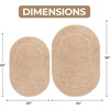 Superior Non-Slip 2 Piece Bath Rug Set, Ultra Plush, Soft, and Absorbent 100% Combed Cotton Pile – Traditional Oval Bath Mat Set, Forest Green(Taupe – Oval)