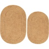 Superior Non-Slip 2 Piece Bath Rug Set, Ultra Plush, Soft, and Absorbent 100% Combed Cotton Pile – Traditional Oval Bath Mat Set, Forest Green(Toast – Oval)