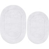 Superior Non-Slip 2 Piece Bath Rug Set, Ultra Plush, Soft, and Absorbent 100% Combed Cotton Pile – Traditional Oval Bath Mat Set, Forest Green(White – Oval)