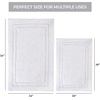 Superior Non-Slip 2 Piece Bath Rug Set, Ultra Plush, Soft, and Absorbent 100% Combed Cotton Pile – Traditional Oval Bath Mat Set, Forest Green(White)