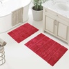 Superior Non-Slip Cotton Checkered Bath Rug Set with Spray Latex Backing, 20″ x 30″, 24″ x 36″, 2-Pieces, Sapphire(Burgundy – Chk)