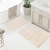 Superior Non-Slip Cotton Checkered Bath Rug Set with Spray Latex Backing, 20″ x 30″, 24″ x 36″, 2-Pieces, Sapphire(Ivory – Chk)