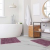 Superior Non-Slip Cotton Checkered Bath Rug Set with Spray Latex Backing, 20″ x 30″, 24″ x 36″, 2-Pieces, Sapphire(Plum – Chk)