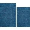 Superior Non-Slip Cotton Checkered Bath Rug Set with Spray Latex Backing, 20″ x 30″, 24″ x 36″, 2-Pieces, Sapphire(Sapphire – Chk)