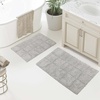 Superior Non-Slip Cotton Checkered Bath Rug Set with Spray Latex Backing, 20″ x 30″, 24″ x 36″, 2-Pieces, Sapphire(Silver – Chk)