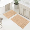 Superior Non-Slip Cotton Checkered Bath Rug Set with Spray Latex Backing, 20″ x 30″, 24″ x 36″, 2-Pieces, Sapphire(Taupe – Chk)