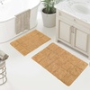 Superior Non-Slip Cotton Checkered Bath Rug Set with Spray Latex Backing, 20″ x 30″, 24″ x 36″, 2-Pieces, Sapphire(Toast – Chk)
