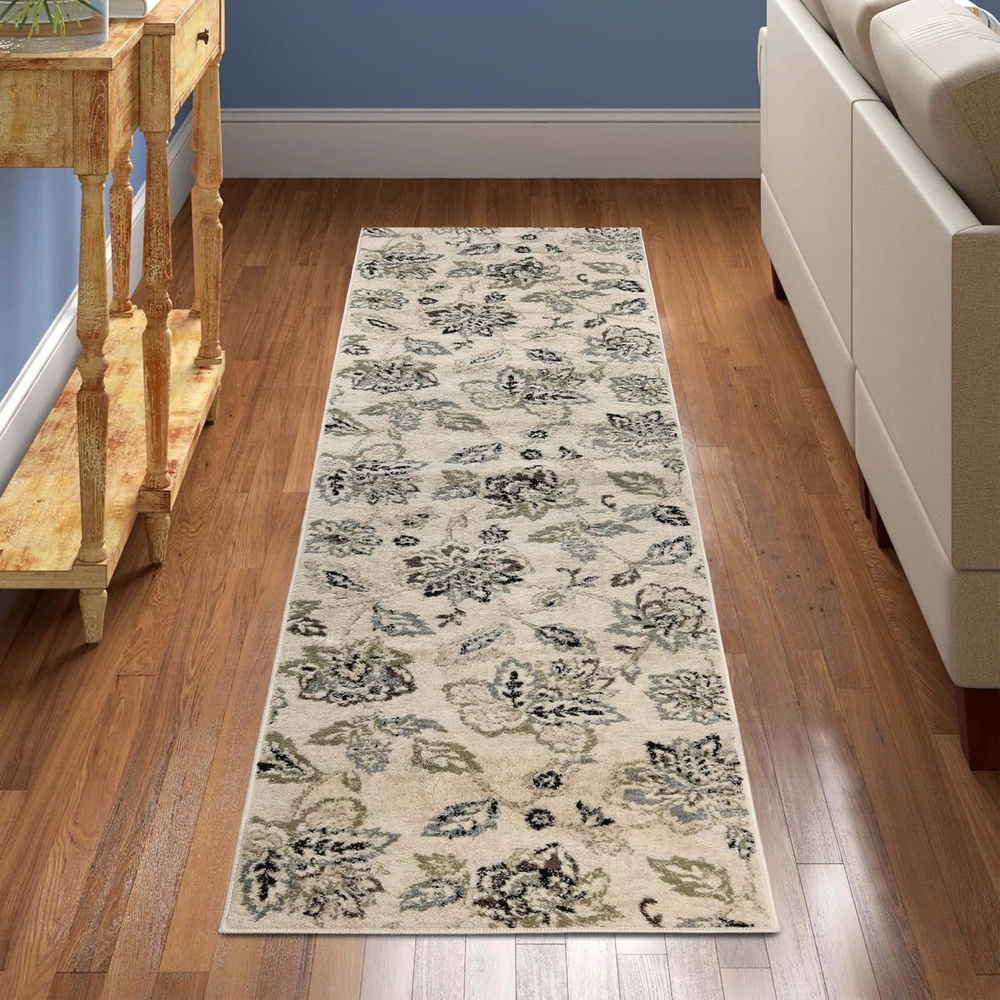 image:imageSuperior Danvers Collection Area Rug Modern Elegant Damask Pattern 10mm Pile with Jute Backing Affordable Contemporary Rugs  Brown 4 x 6 RugMulticolored  Z