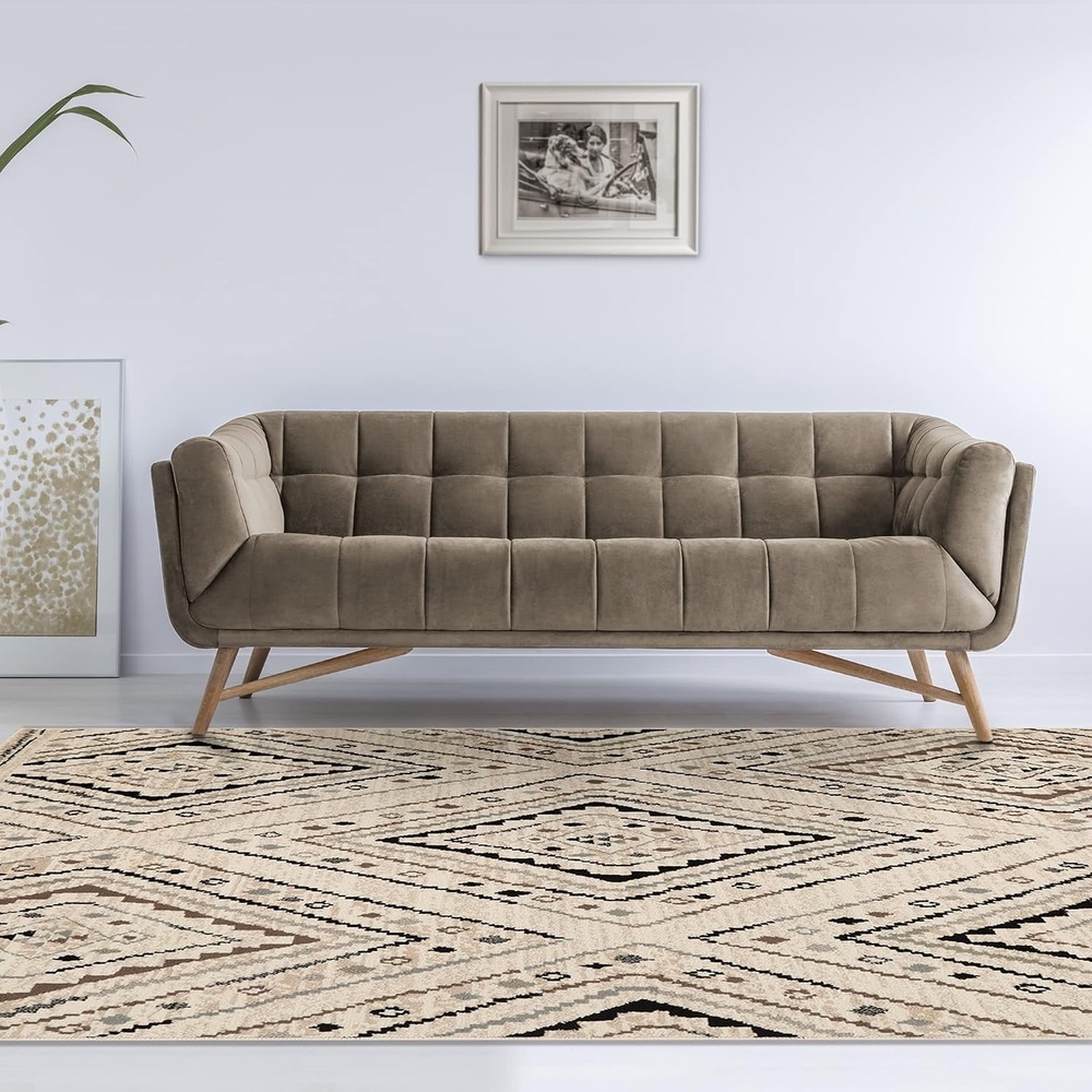 image:imageSuperior Ozark 8 x 10 Indoor Area Rug Soft Durable Polypropylene Compatible for Hardwood Floors Slate Living Room Dining Room Bedroom Farmhouse Kitchen Slate