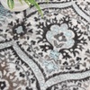 Superior Indoor Area Rug, Jute Backed, Modern Oriental Floral Damask Floor Decor for Office, Living Room, Bedroom, Entryway, Dining/Kitchen, Hardwood, Tile, Augusta Collection, 3′ x 5′, Turquoise
