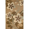 Superior Indoor Area Rug, Jute Backing, Traditional Farmhouse Floral Block, Ideal for Entryway, Living Room, Kitchen, Bedroom, Hallway, Floor Cover, Ruban Collection, 5′ x 8′, Taupe(Taupe)