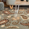 Superior Indoor Area Rug, Jute Backing, Traditional Farmhouse Floral Block, Ideal for Entryway, Living Room, Kitchen, Bedroom, Hallway, Floor Cover, Ruban Collection, 5′ x 8′, Taupe(Slate – Z)
