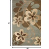 Superior Indoor Area Rug, Jute Backing, Traditional Farmhouse Floral Block, Ideal for Entryway, Living Room, Kitchen, Bedroom, Hallway, Floor Cover, Ruban Collection, 5′ x 8′, Taupe(Beige Green)