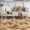 Superior Indoor Area Rug, Jute Backing, Traditional Farmhouse Floral Block, Ideal for Entryway, Living Room, Kitchen, Bedroom, Hallway, Floor Cover, Ruban Collection, 5′ x 8′, Taupe(Beige – Z)