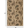 Superior Indoor Area Rug, Jute Backing, Traditional Farmhouse Floral Block, Ideal for Entryway, Living Room, Kitchen, Bedroom, Hallway, Floor Cover, Ruban Collection, 5′ x 8′, Taupe(Beige)