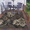 Superior Indoor/ Outdoor Large Area Rug, Modern Damask Jute Backed Rugs, Floor Throw, Kitchen, Entryway, Patio, Poolside, Living Room, Home Floor Throw, Lowell Collection, 8′ x 10′, Brown