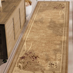 Superior Indoor Area Rug, Jute Backing, Traditional Farmhouse Floral Block, Ideal for Entryway, Living Room, Kitchen, Bedroom, Hallway, Floor Cover, Ruban Collection, 5′ x 8′, Taupe(Brown – Z)