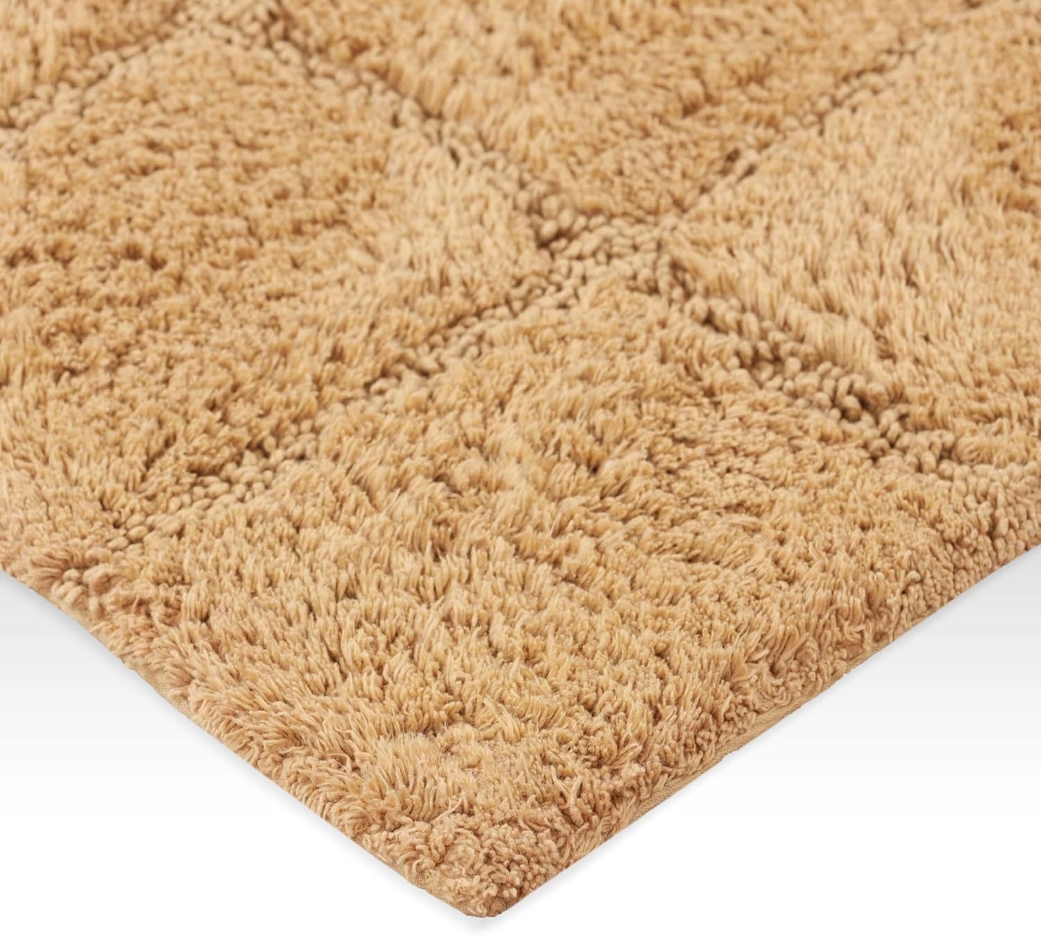 image:imageSuperior Cotton Washable Bath Rug Non Slip Runner 1 Piece Set Toast Absorbent Combed Cotton Bath Rug Runner or Rug Set Bathroom Vanity or Kitchen Sink Includes One 2 x 5 Feet Checkered Runner