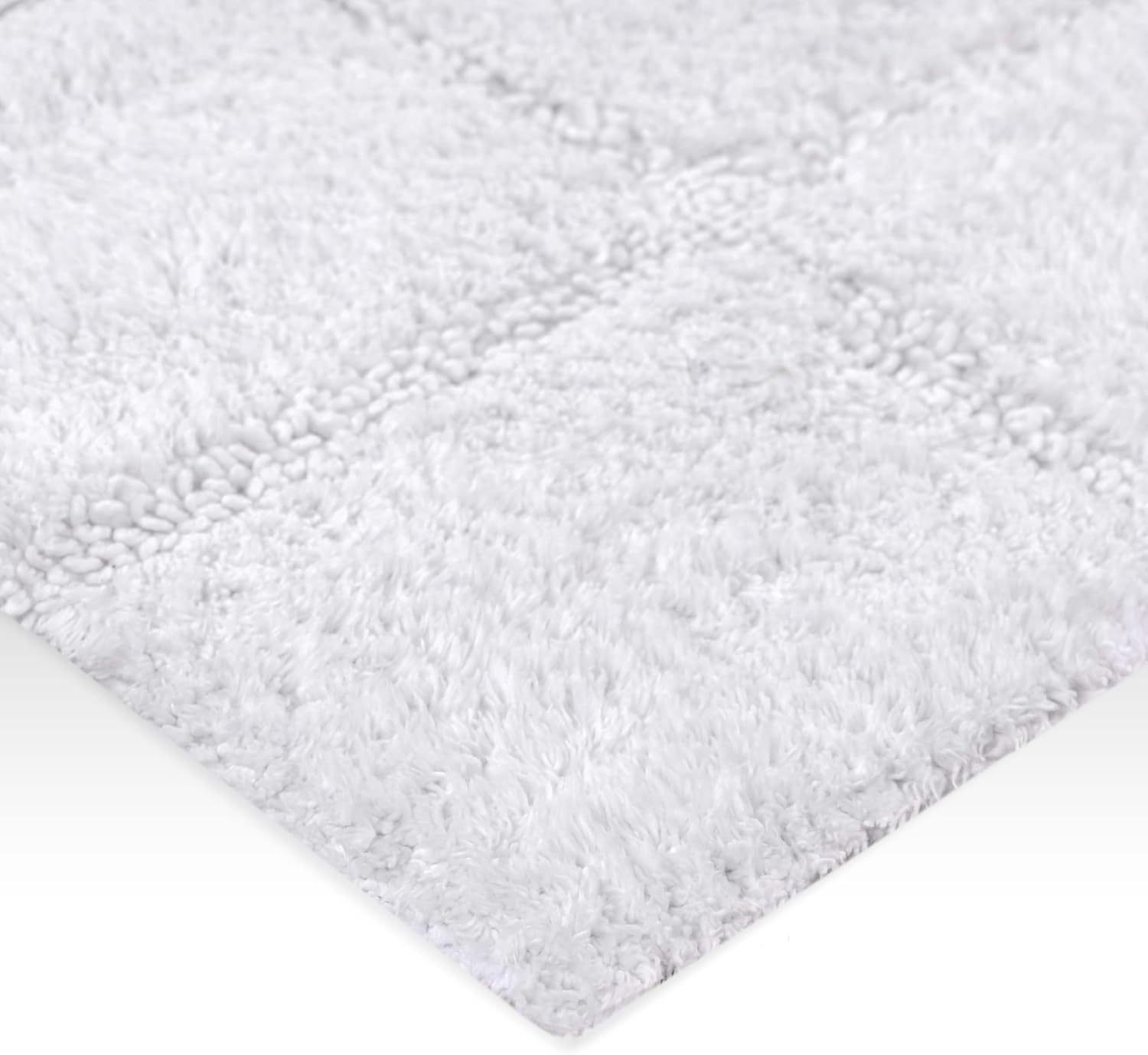 image:imageSuperior Cotton Washable Bath Rug Non Slip Runner 1 Piece Set White Absorbent Combed Cotton Bath Rug Runner or Rug Set Bathroom Vanity or Kitchen Sink Includes One 2 x 5 Feet Checkered Runner