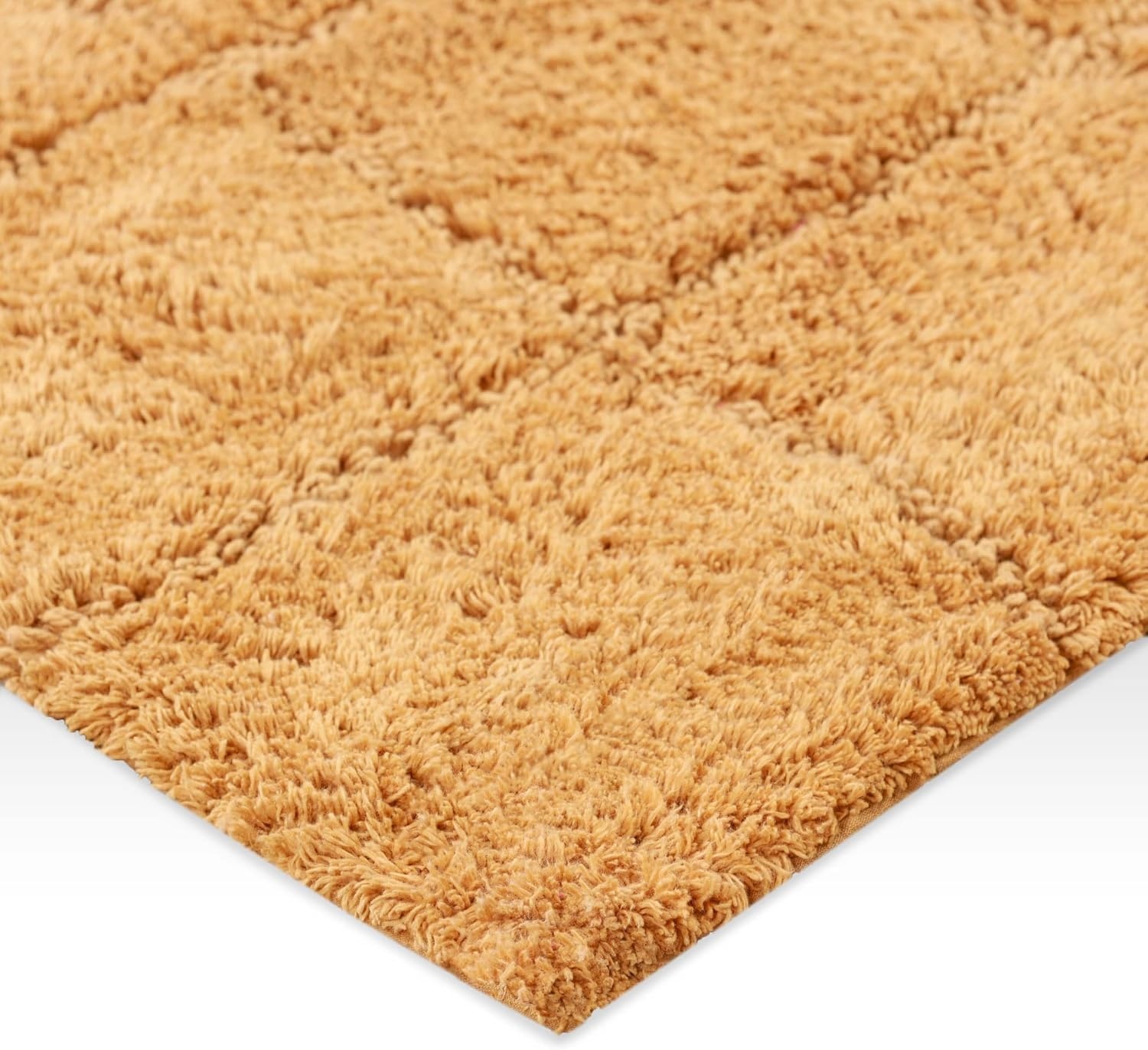 image:imageSuperior Cotton Washable Bath Rug with Runner Bundle Set 3 Piece Rust Non slip Highly Absorbent Checkered Design for Double Vanity Tub or Shower Set Includes 1 Small Rug 1 Large Rug 1 Runner