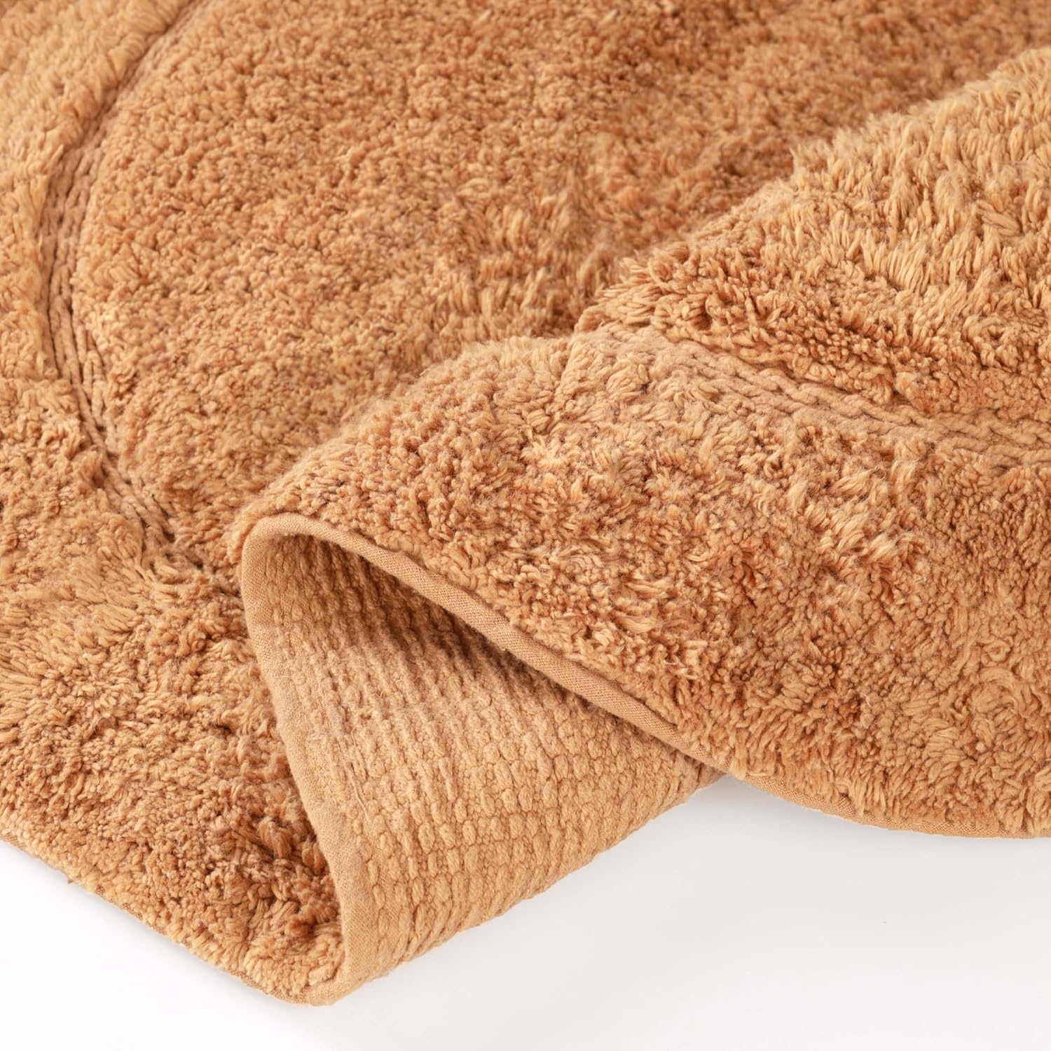 image:imageSuperior Cotton Washable Bath Rug with Runner Bundle Set 3 Piece Rust Non slip Highly Absorbent Oval Design for Double Vanity Tub or Shower Set Includes 1 Small Rug 1 Large Rug 1 Runner