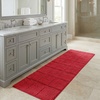 Superior Cotton Washable Bath Rug, Non Slip Runner, 1 Piece Set, Burgundy | Absorbent Combed Cotton Bath Rug Runner or Rug Set, Bathroom Vanity or Kitchen Sink, Includes One 2 x 5 Feet Checkered Runner