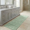 Superior Cotton Washable Bath Rug, Non Slip Runner, 1 Piece Set, Sage | Absorbent Combed Cotton Bath Rug Runner or Rug Set, Bathroom Vanity or Kitchen Sink, Includes One 2 x 5 Feet Checkered Runner
