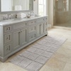 Superior Cotton Washable Bath Rug, Non Slip Runner, 1 Piece Set, Silver | Absorbent Combed Cotton Bath Rug Runner or Rug Set, Bathroom Vanity or Kitchen Sink, Includes One 2 x 5 Feet Checkered Runner
