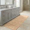 Superior Cotton Washable Bath Rug, Non Slip Runner, 1 Piece Set, Taupe | Absorbent Combed Cotton Bath Rug Runner or Rug Set, Bathroom Vanity or Kitchen Sink, Includes One 2 x 5 Feet Checkered Runner