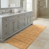 Superior Cotton Washable Bath Rug, Non Slip Runner, 1 Piece Set, Toast | Absorbent Combed Cotton Bath Rug Runner or Rug Set, Bathroom Vanity or Kitchen Sink, Includes One 2 x 5 Feet Checkered Runner