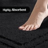 Superior Cotton Washable Bath Rug with Runner Bundle Set, 3 Piece, Black | Non slip Highly Absorbent Solid Design for Double Vanity, Tub or Shower, Set Includes 1 Small Rug, 1 Large Rug, 1 Runner