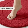 Superior Cotton Washable Bath Rug with Runner Bundle Set, 3 Piece, Burgundy | Non slip Highly Absorbent Oval Design for Double Vanity, Tub or Shower, Set Includes 1 Small Rug, 1 Large Rug, 1 Runner
