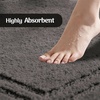 Superior Cotton Washable Bath Rug with Runner Bundle Set, 3 Piece, Charcoal | Non slip Highly Absorbent Solid Design for Double Vanity, Tub or Shower, Set Includes 1 Small Rug, 1 Large Rug, 1 Runner