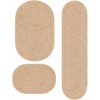 Superior Cotton Washable Bath Rug with Runner Bundle Set, 3 Piece, Ivory | Non slip Highly Absorbent Oval Design for Double Vanity, Tub or Shower, Set Includes 1 Small Rug, 1 Large Rug, 1 Runner