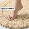 Superior Cotton Washable Bath Rug with Runner Bundle Set, 3 Piece, Ivory | Non slip Highly Absorbent Oval Design for Double Vanity, Tub or Shower, Set Includes 1 Small Rug, 1 Large Rug, 1 Runner