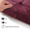 Superior Cotton Washable Bath Rug with Runner Bundle Set, 3 Piece, Plum | Non slip Highly Absorbent Checkered Design for Double Vanity, Tub or Shower, Set Includes 1 Small Rug, 1 Large Rug, 1 Runner