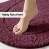 Superior Cotton Washable Bath Rug with Runner Bundle Set, 3 Piece, Plum | Non slip Highly Absorbent Oval Design for Double Vanity, Tub or Shower, Set Includes 1 Small Rug, 1 Large Rug, 1 Runner