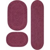 Superior Cotton Washable Bath Rug with Runner Bundle Set, 3 Piece, Plum | Non slip Highly Absorbent Oval Design for Double Vanity, Tub or Shower, Set Includes 1 Small Rug, 1 Large Rug, 1 Runner