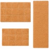 Superior Cotton Washable Bath Rug with Runner Bundle Set, 3 Piece, Rust | Non slip Highly Absorbent Checkered Design for Double Vanity, Tub or Shower, Set Includes 1 Small Rug, 1 Large Rug, 1 Runner