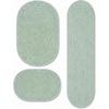 Superior Cotton Washable Bath Rug with Runner Bundle Set, 3 Piece, Sage | Non slip Highly Absorbent Oval Design for Double Vanity, Tub or Shower, Set Includes 1 Small Rug, 1 Large Rug, 1 Runner