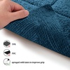 Superior Cotton Washable Bath Rug with Runner Bundle Set, 3 Piece, Sapphire | Non slip Highly Absorbent Checkered Design for Double Vanity, Tub or Shower, Set Includes 1 Small Rug, 1 Large Rug, 1 Runner