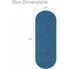 Superior Cotton Washable Bath Rug with Runner Bundle Set, 3 Piece, Sapphire | Non slip Highly Absorbent Oval Design for Double Vanity, Tub or Shower, Set Includes 1 Small Rug, 1 Large Rug, 1 Runner