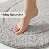 Superior Cotton Washable Bath Rug with Runner Bundle Set, 3 Piece, Silver | Non slip Highly Absorbent Oval Design for Double Vanity, Tub or Shower, Set Includes 1 Small Rug, 1 Large Rug, 1 Runner