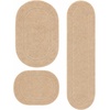 Superior Cotton Washable Bath Rug with Runner Bundle Set, 3 Piece, Taupe | Non slip Highly Absorbent Oval Design for Double Vanity, Tub or Shower, Set Includes 1 Small Rug, 1 Large Rug, 1 Runner