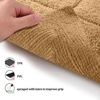 Superior Cotton Washable Bath Rug with Runner Bundle Set, 3 Piece, Toast | Non slip Highly Absorbent Checkered Design for Double Vanity, Tub or Shower, Set Includes 1 Small Rug, 1 Large Rug, 1 Runner